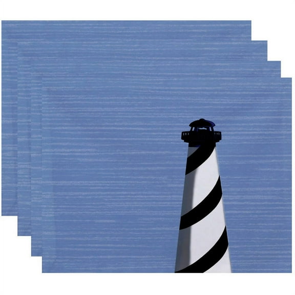 Simply Daisy 18" x 14" Light House Geometric Print Placemats, Set of 4