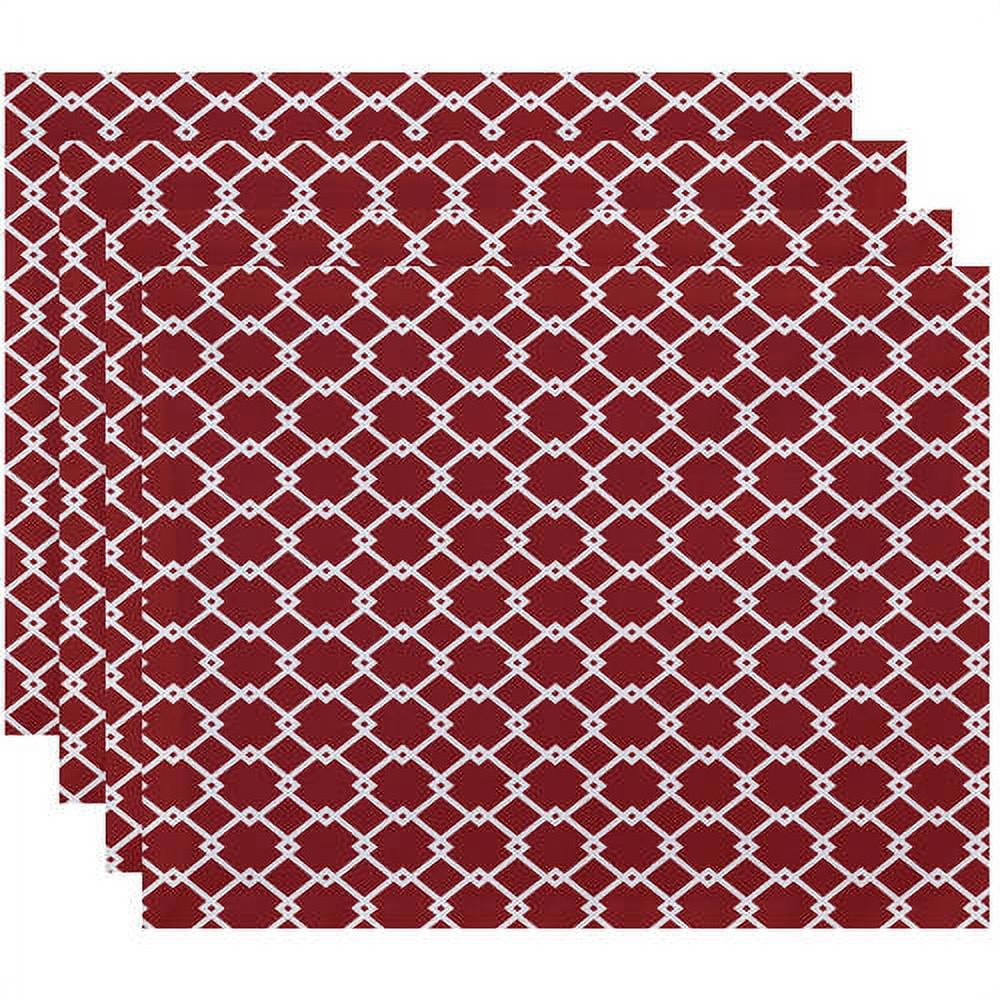 Simply Daisy 18" x 14" Link Lock Geometric Print Placemats, Set of 4