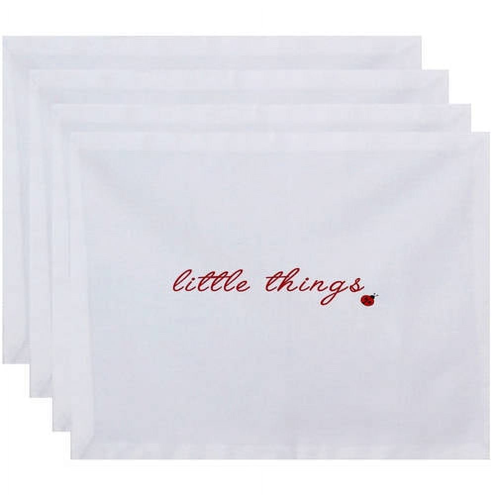 Simply Daisy 18" x 14" Little Things Word Print Placemats, Set of 4