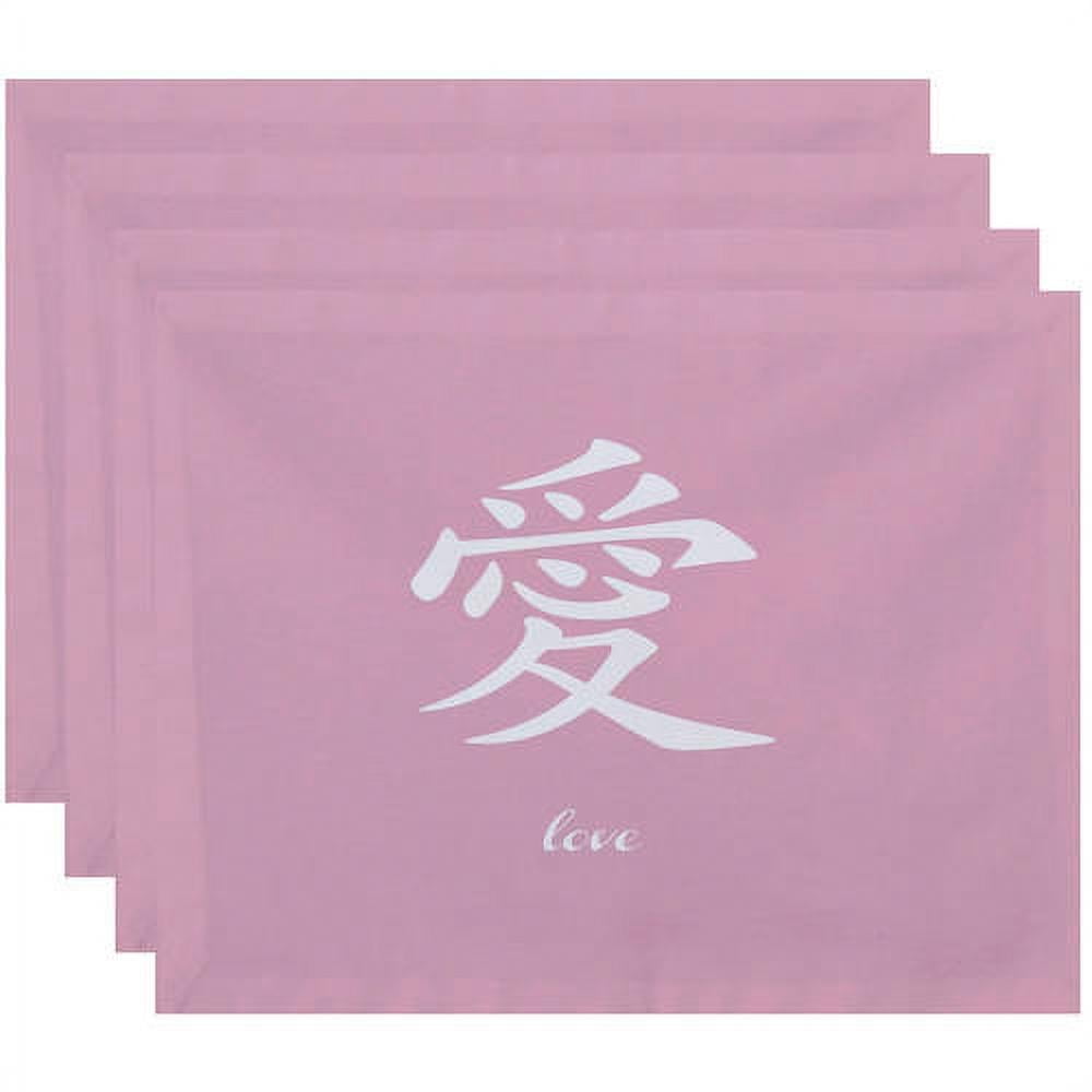 Simply Daisy 18" x 14" Love Word Print Placemats, Set of 4