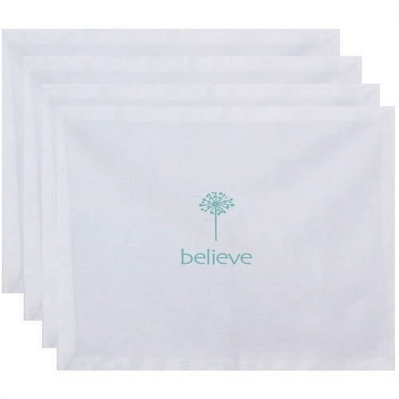 Simply Daisy 18" x 14" Make a Wish Word Print Placemats, Set of 4