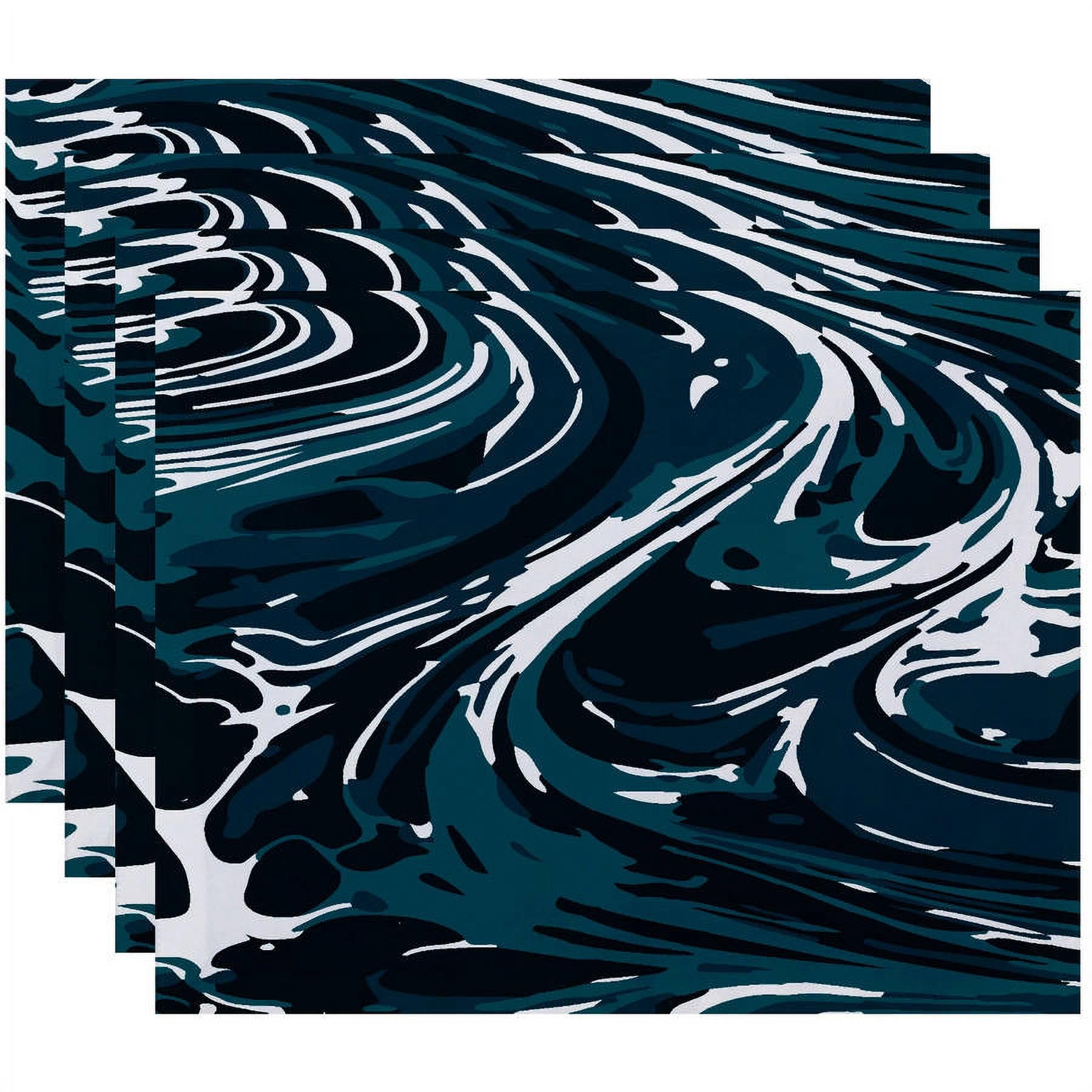 Simply Daisy 18" x 14" Marble Geometric Print Placemats, Set of 4