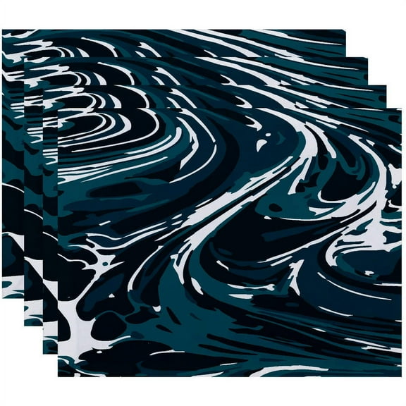 Simply Daisy 18" x 14" Marble Geometric Print Placemats, Set of 4