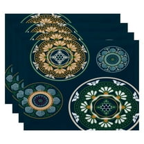 Simply Daisy 18" x 14" Medallions Geometric Print Placemats, Set of 4