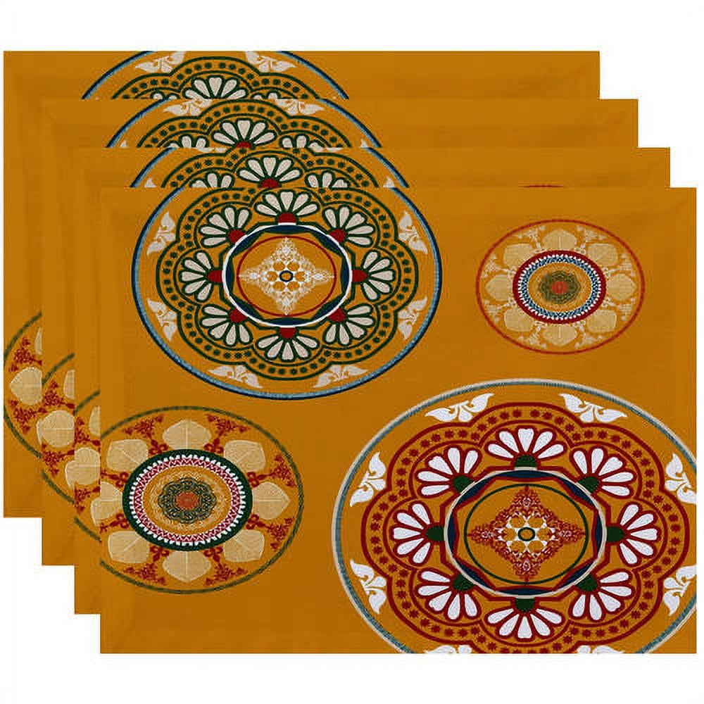 Simply Daisy 18" x 14" Medallions Geometric Print Placemats, Set of 4