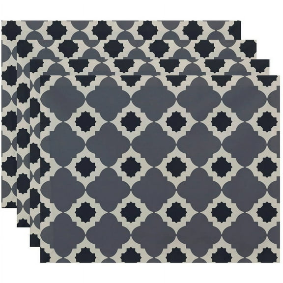 Simply Daisy 18" x 14" Medina Geometric Print Placemats, Set of 4