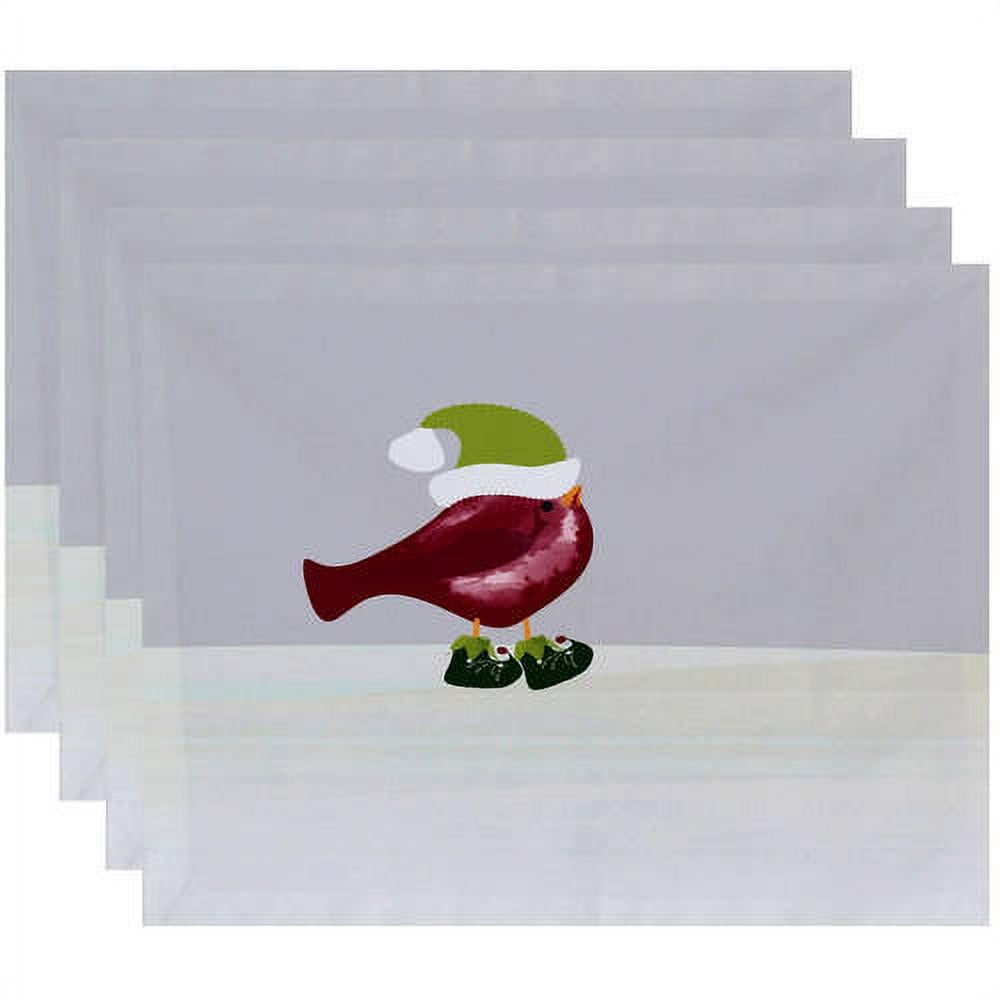 Simply Daisy 18" x 14" Merry Christmas Bird Animal Print Placemat