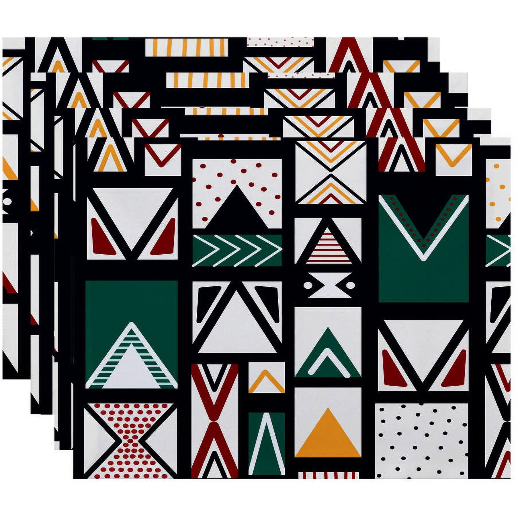 Simply Daisy 18" x 14" Merry Susan Geometric Print Placemats, Set of 4