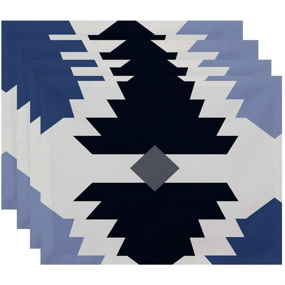 Simply Daisy 18" x 14" Mesa Geometric Print Placemats, Set of 4