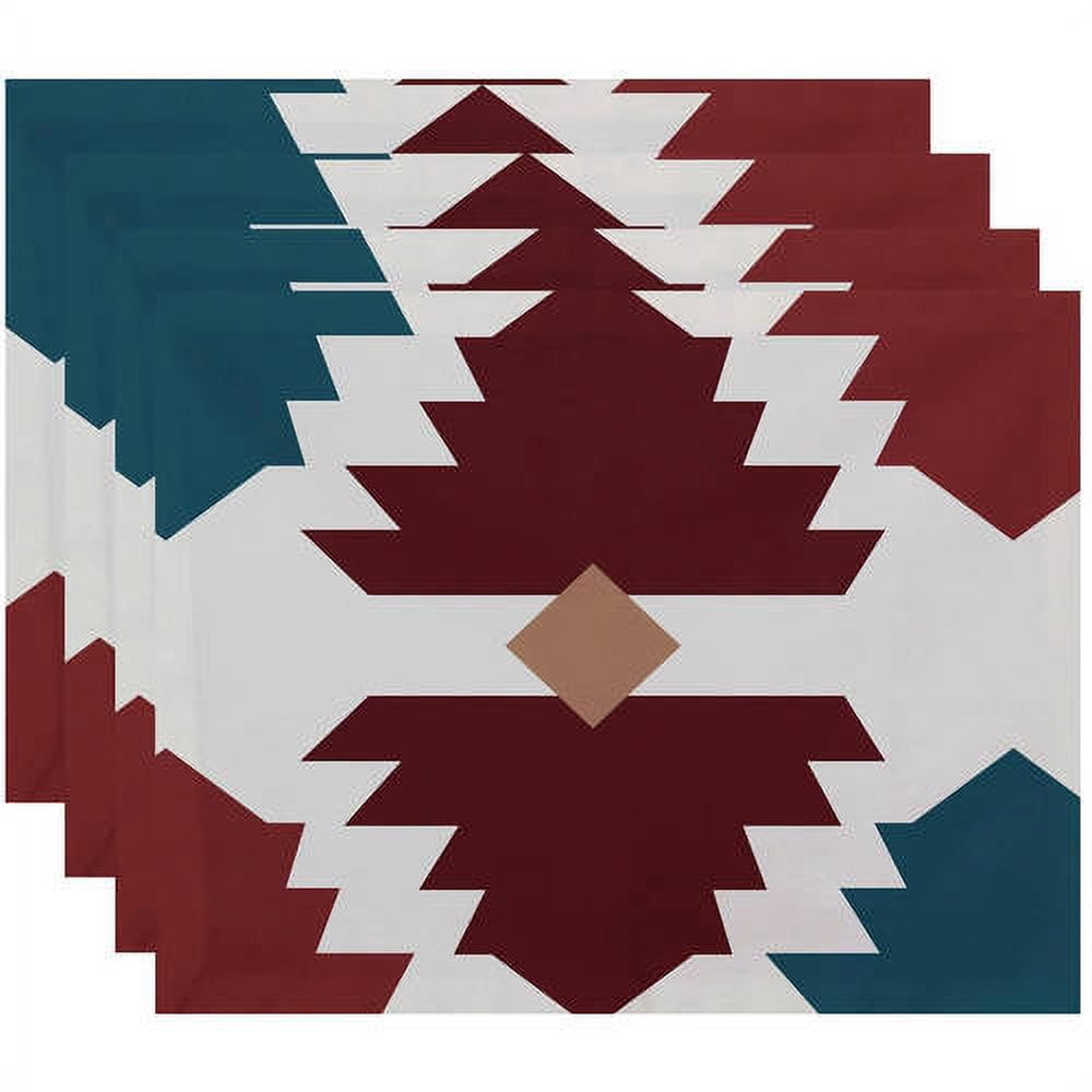 Simply Daisy 18" x 14" Mesa Geometric Print Placemats, Set of 4