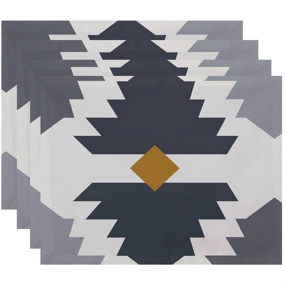Simply Daisy 18" x 14" Mesa Geometric Print Placemats, Set of 4