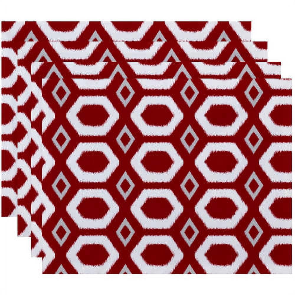 Simply Daisy 18" x 14" More Hugs and Kisses Geometric Print Placemats, Set of 4