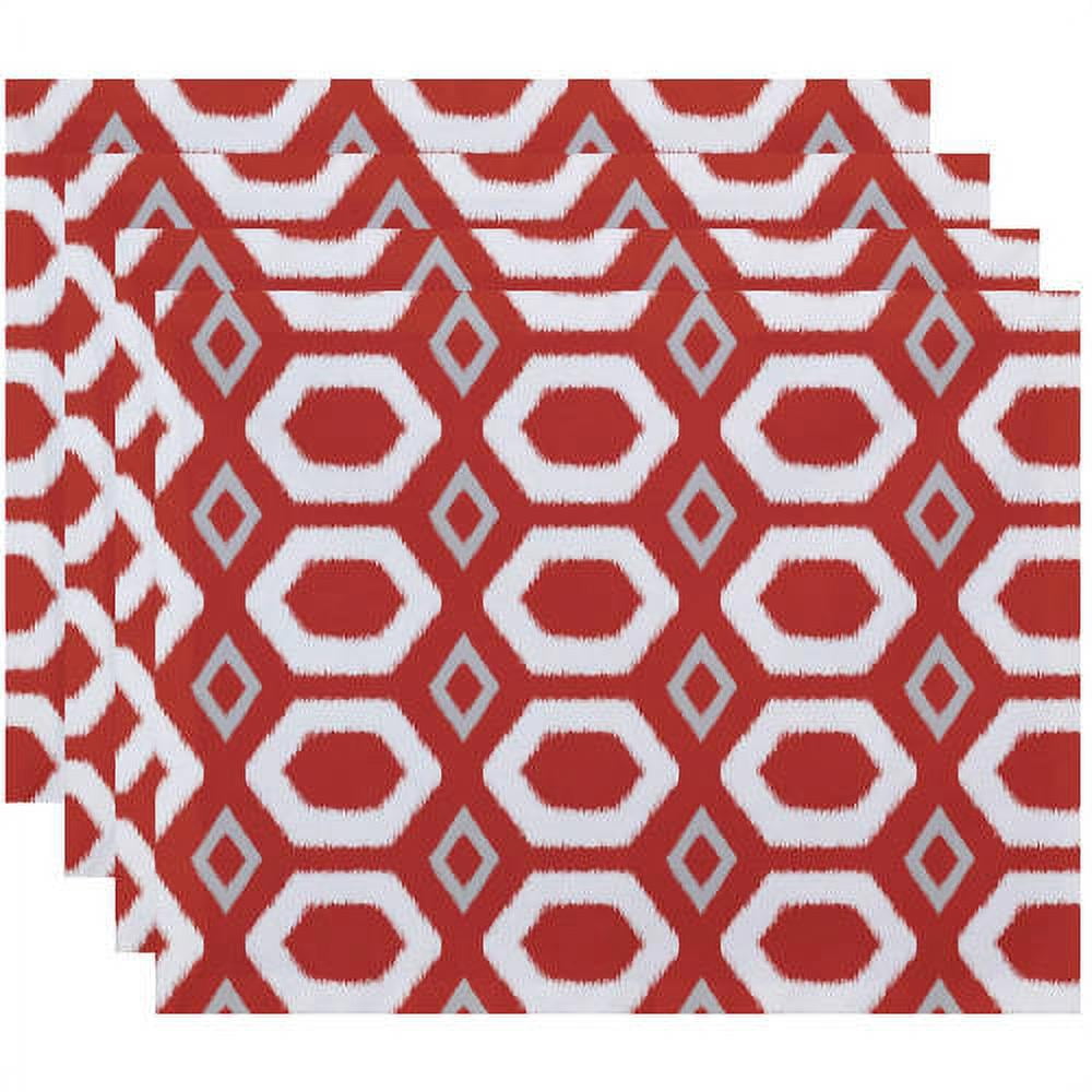 Simply Daisy 18" x 14" More Hugs and Kisses Geometric Print Placemats, Set of 4