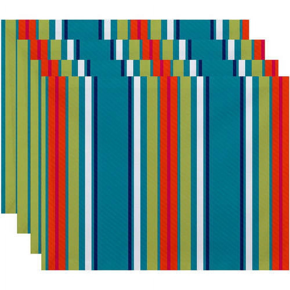Simply Daisy 18" x 14" Multi-Stripe Stripe Print Placemat, Set of 4