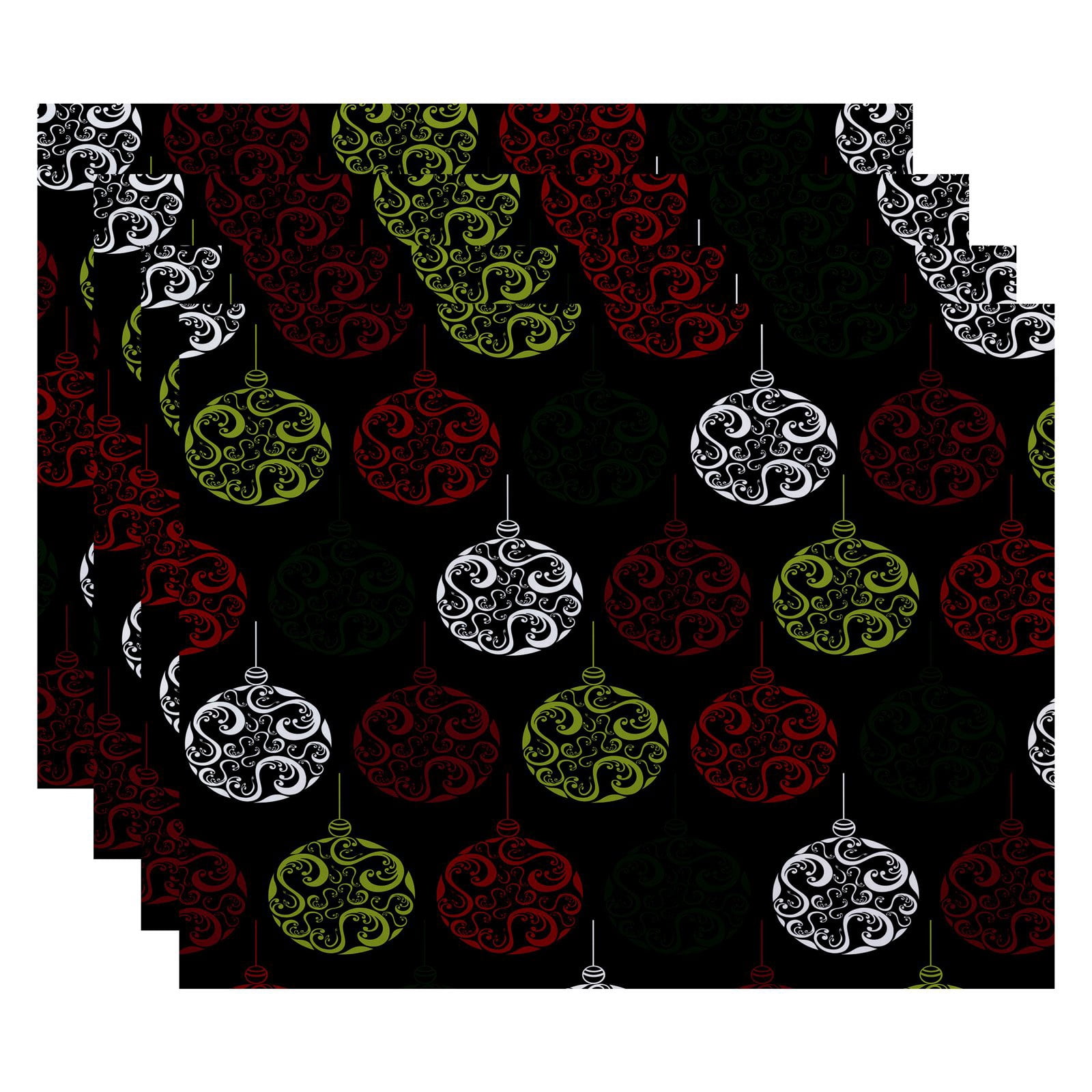 Simply Daisy 18" x 14" Painterly Bulbs Geometric Print Placemats, Set of 4
