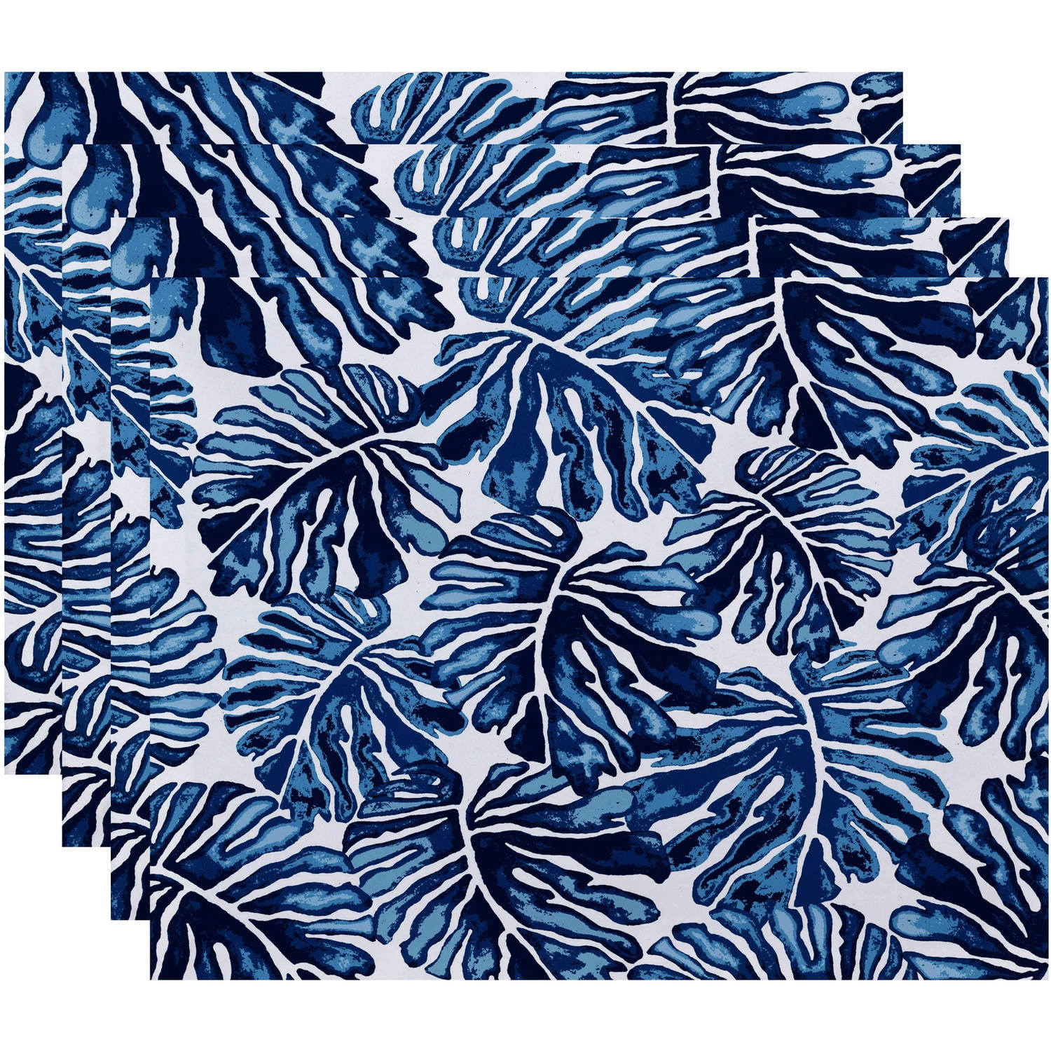 Simply Daisy 18" x 14" Palm Leaves Floral Print Placemat (Set of 4)