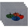 thumbnail image 1 of Simply Daisy 18" x 14" Paper Mache Pumpkins Geometric Print Placemats, Set of 4, 1 of 2