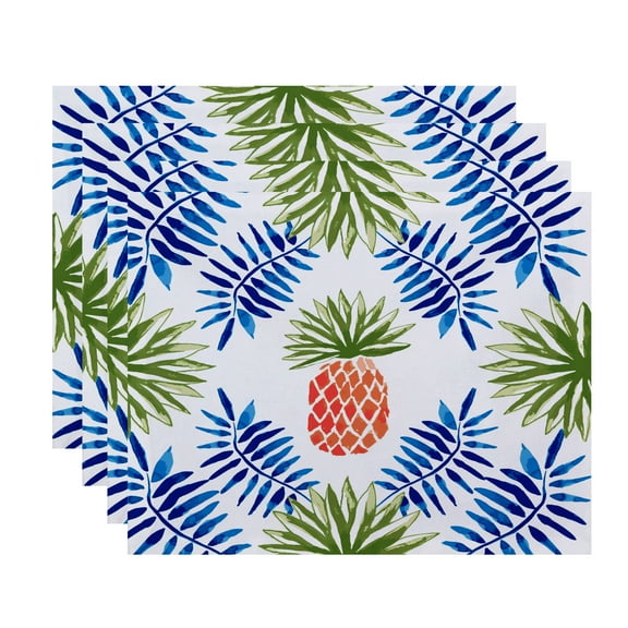 Simply Daisy 18" x 14" Pineapple and Spike Geometric Print Placemat (Set of 4)