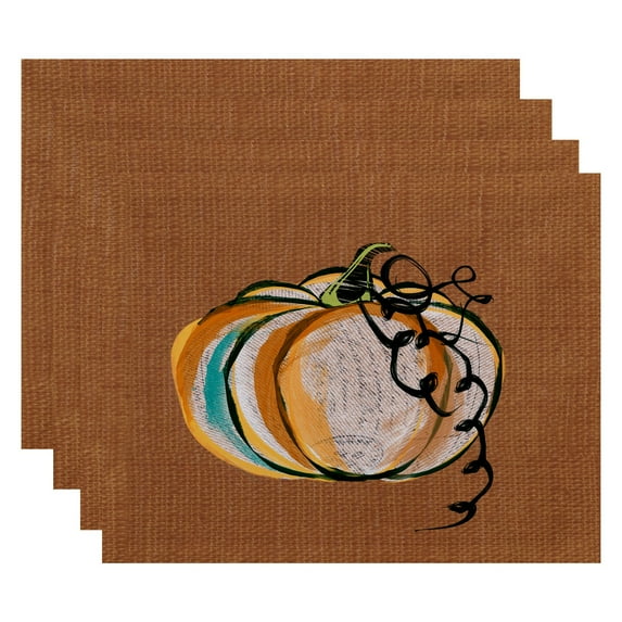 Simply Daisy 18" x 14" Pumpkin Fest Geometric Print Placemat