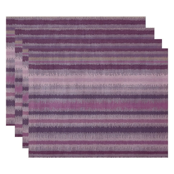 Simply Daisy 18" x 14" Raya De Agua Stripe Print Placemat, Set of 4