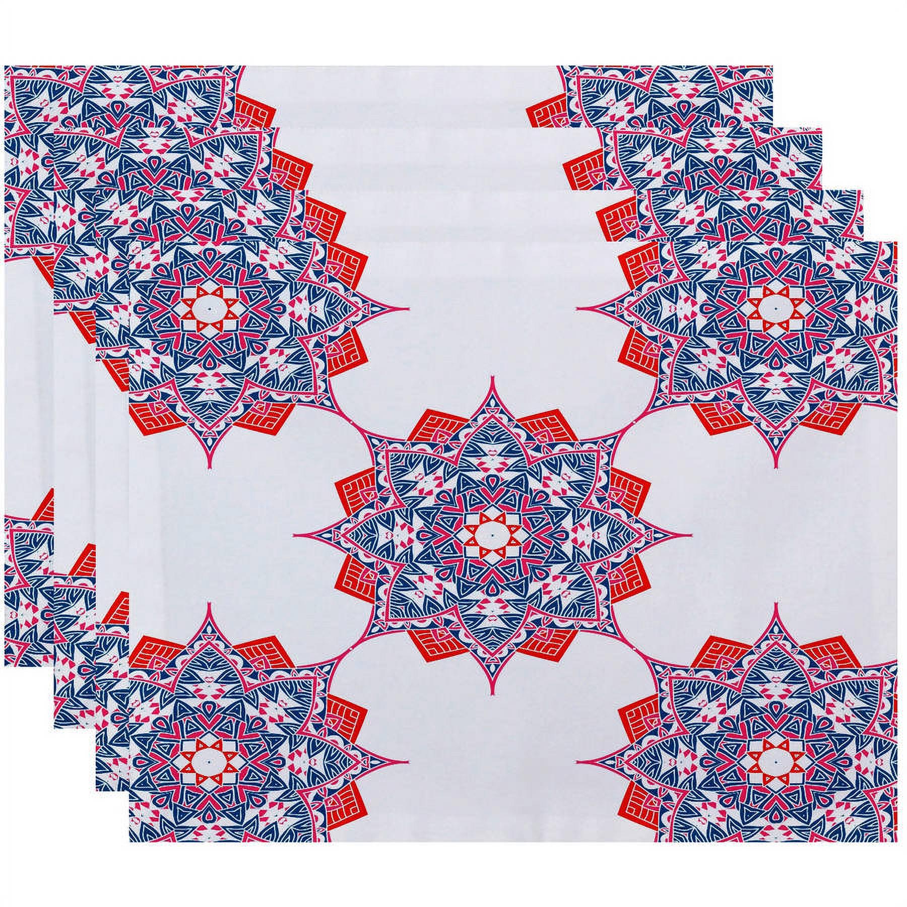 Simply Daisy 18" x 14" Rhapsody Geometric Print Placemats, Set of 4