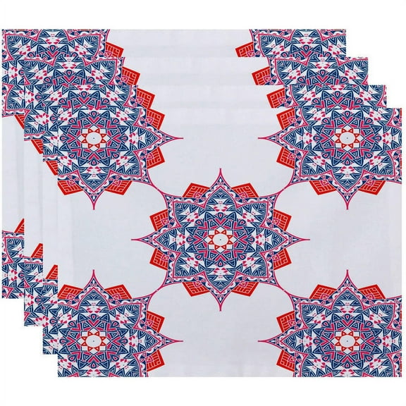 Simply Daisy 18" x 14" Rhapsody Geometric Print Placemats, Set of 4