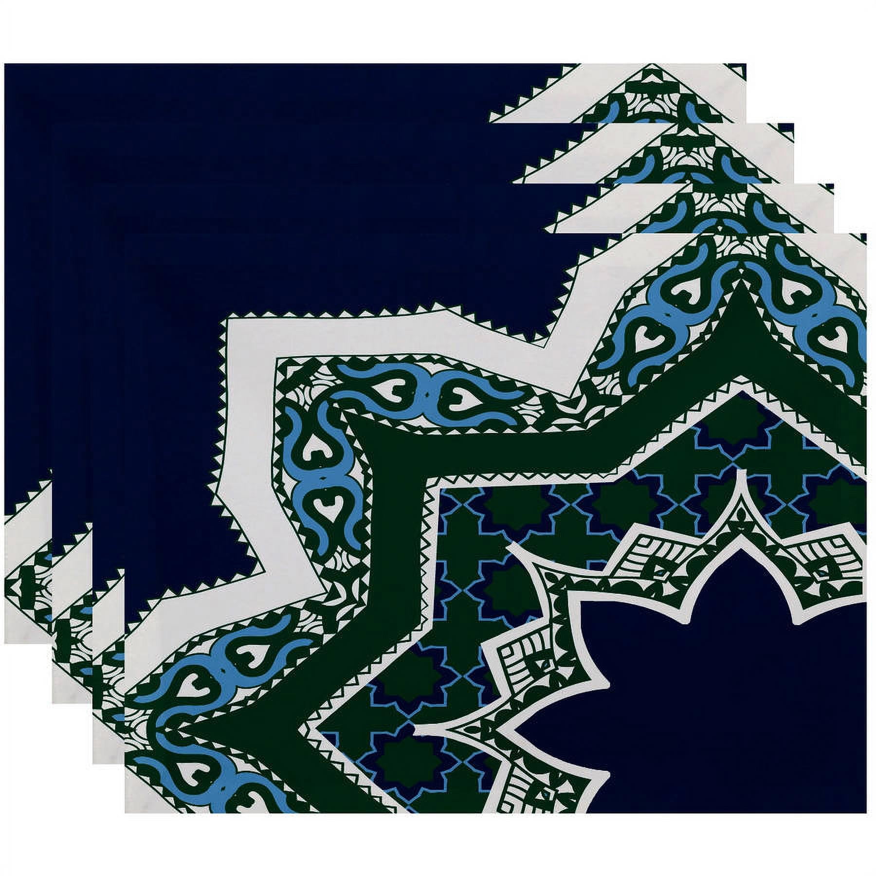 Simply Daisy 18" x 14" Rising Star Geometric Print Placemats, Set of 4