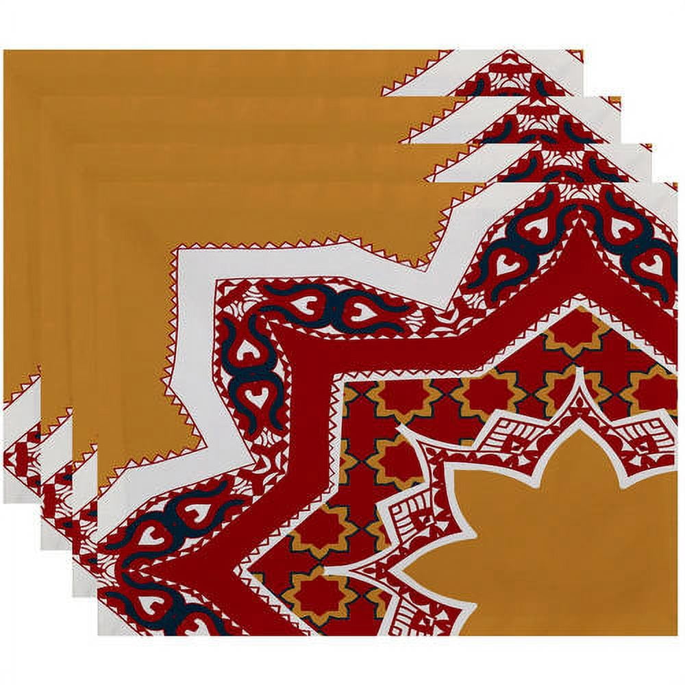 Simply Daisy 18" x 14" Rising Star Geometric Print Placemats, Set of 4
