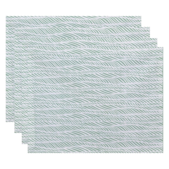 Simply Daisy 18" x 14" Rolling Waves Geometric Print Placemat, Set of 4