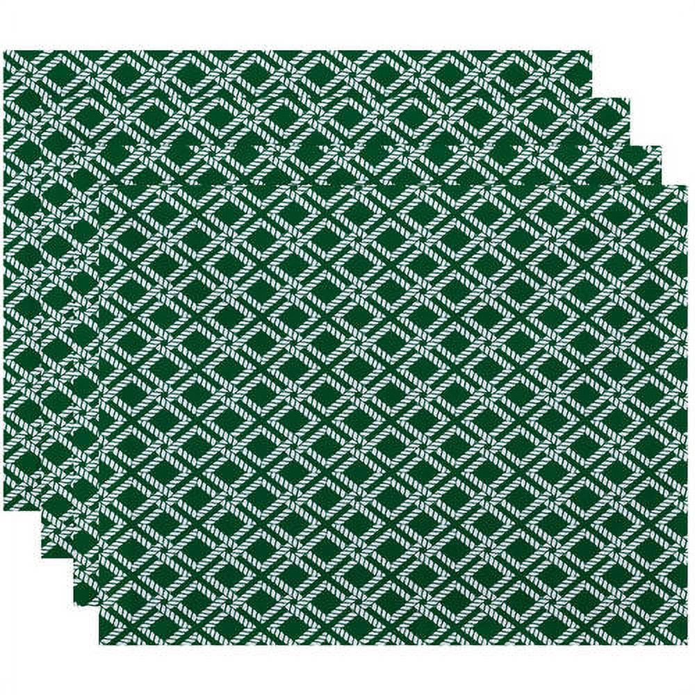 Simply Daisy 18" x 14" Rope Rigging Geometric Print Placemats, Set of 4