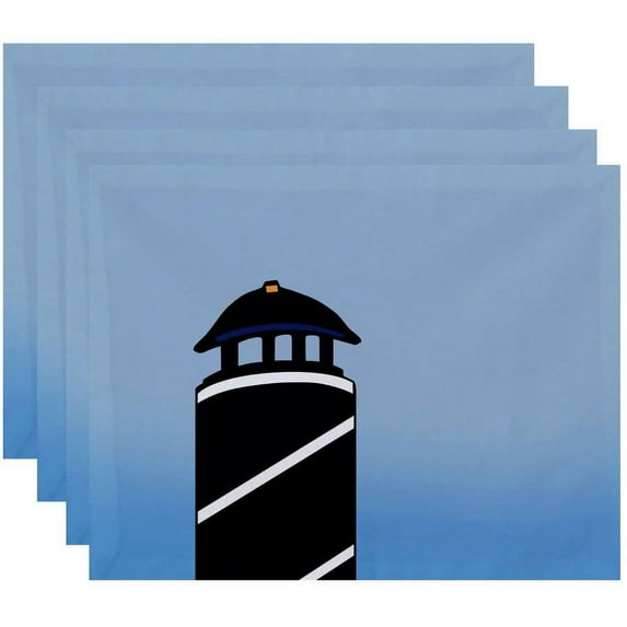 Simply Daisy 18" x 14" Safe Harbor (navy one) Geometric Print Placemats, Set of 4