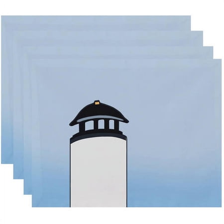 Simply Daisy 18" x 14" Safe Harbor (navy one) Geometric Print Placemats, Set of 4