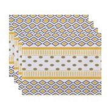 Simply Daisy 18" x 14" Scrambled Prints Geometric Print Placemat (Set of 4)