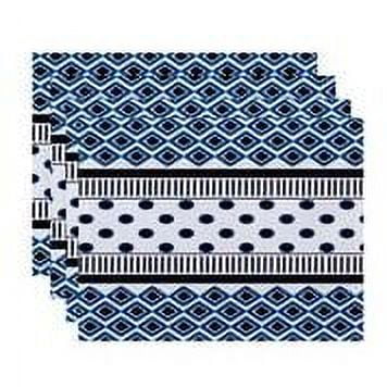 Simply Daisy 18" x 14" Scrambled Prints Geometric Print Placemat (Set of 4)