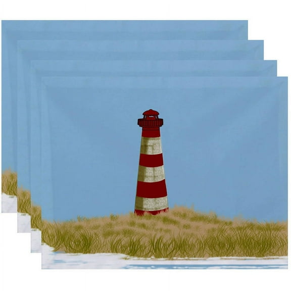 Simply Daisy 18" x 14" Sea Pines Geometric Print Placemats, Set of 4