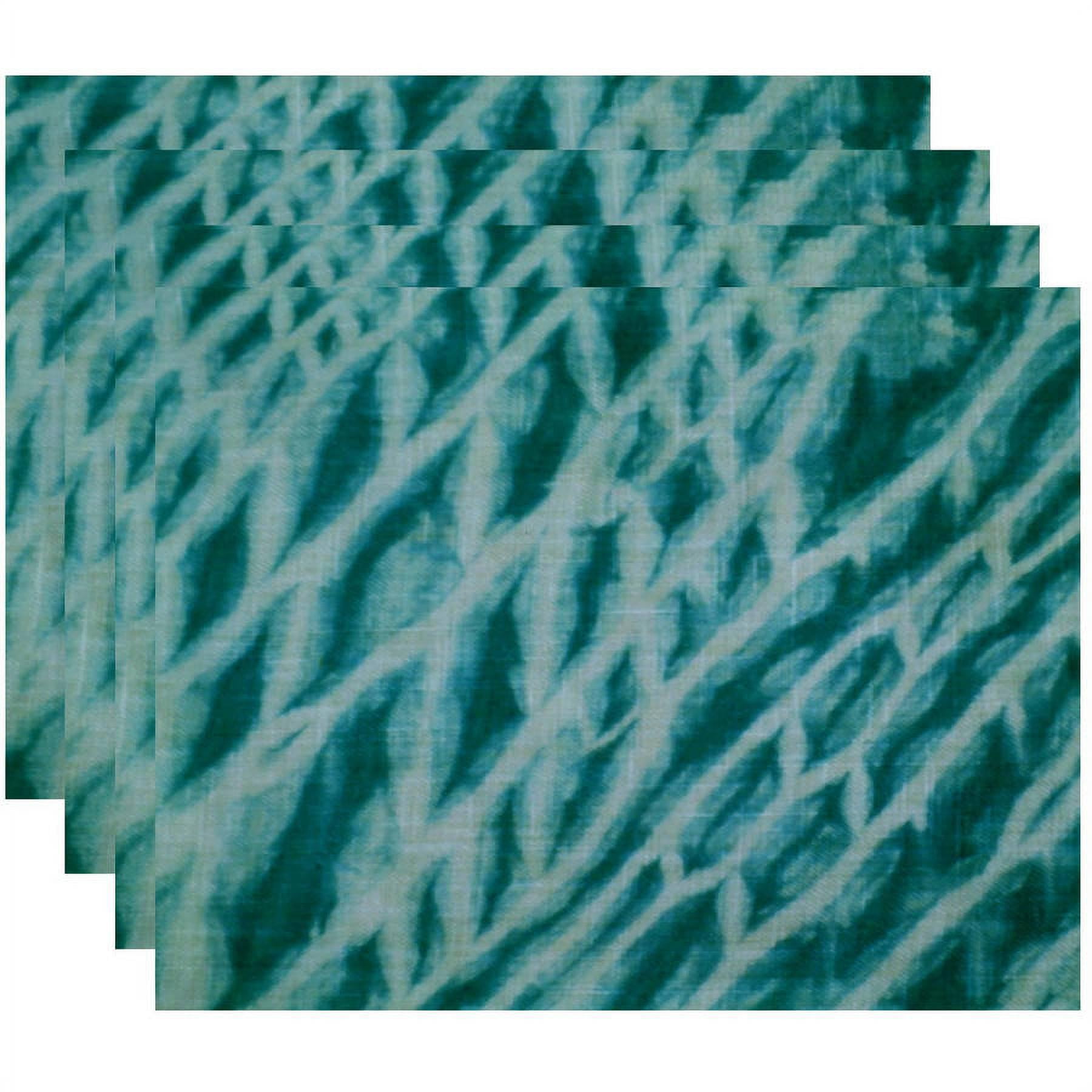 Simply Daisy 18" x 14" Shibori Stripe Geometric Print Placemats, Set of 4