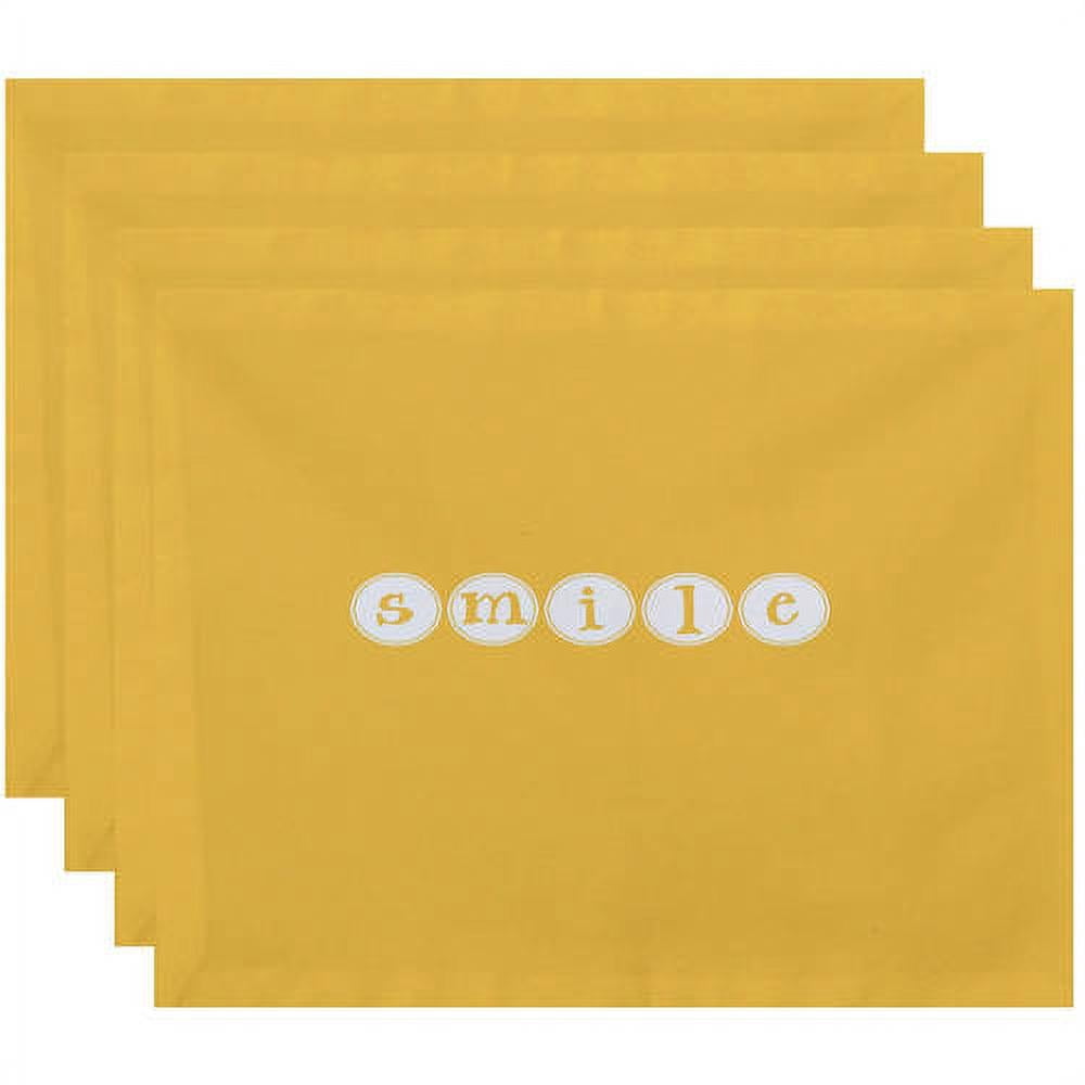 Simply Daisy 18" x 14" Smile Word Print Placemats, Set of 4