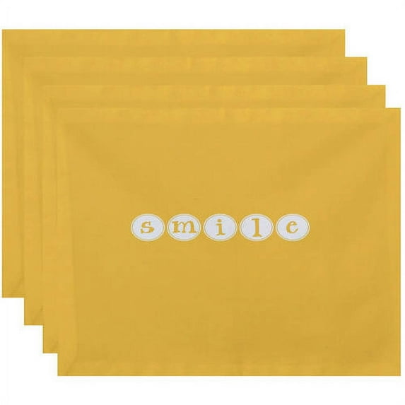 Simply Daisy 18" x 14" Smile Word Print Placemats, Set of 4