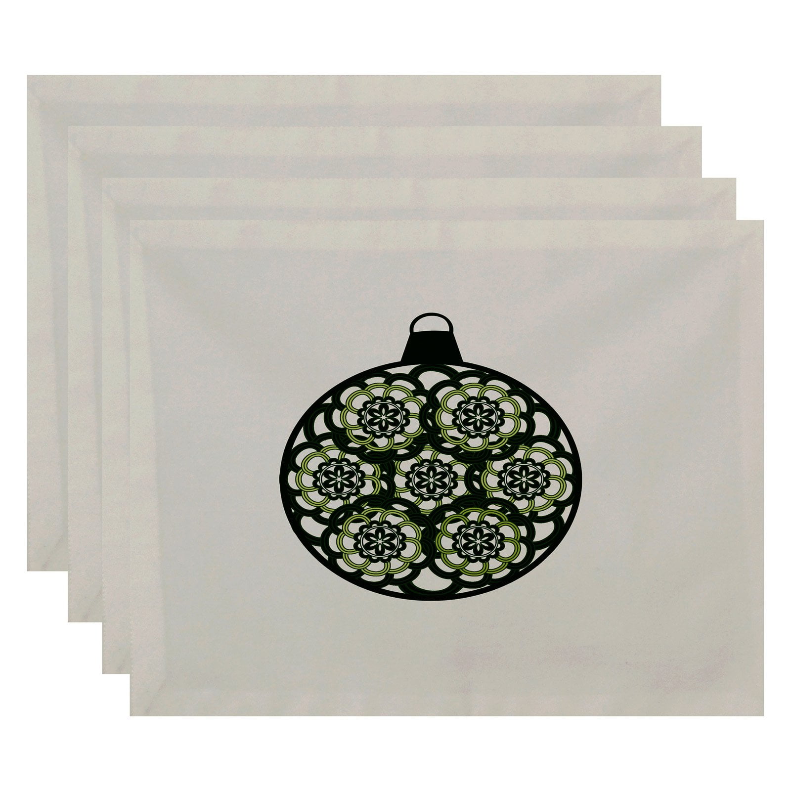 Simply Daisy 18" x 14" Snowflake Bulb Geometric Print Placemats, Set of 4