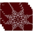 thumbnail image 1 of Simply Daisy 18" x 14" Snowflake Geometric Print Placemats, Set of 4, 1 of 2