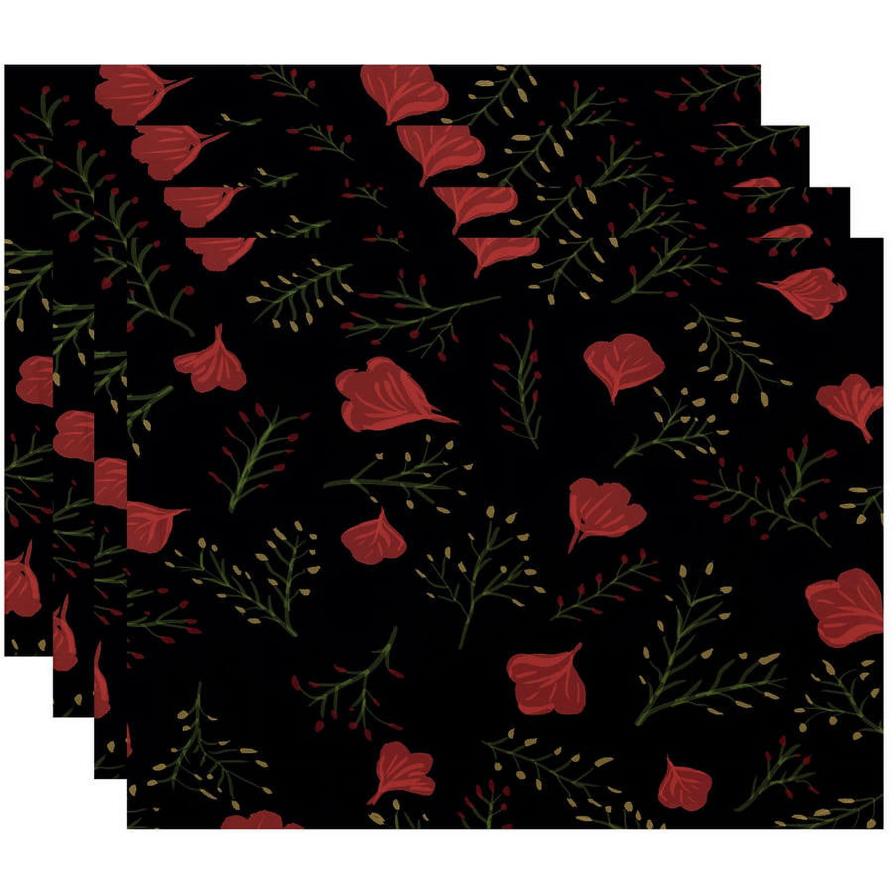 Simply Daisy 18" x 14" Spring Blooms Floral Print Placemats, Set of 4