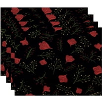 Simply Daisy 18" x 14" Spring Blooms Floral Print Placemats, Set of 4