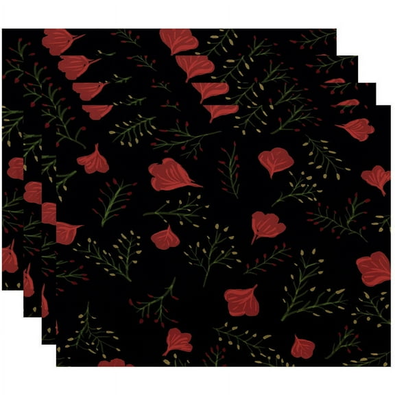 Simply Daisy 18" x 14" Spring Blooms Floral Print Placemats, Set of 4