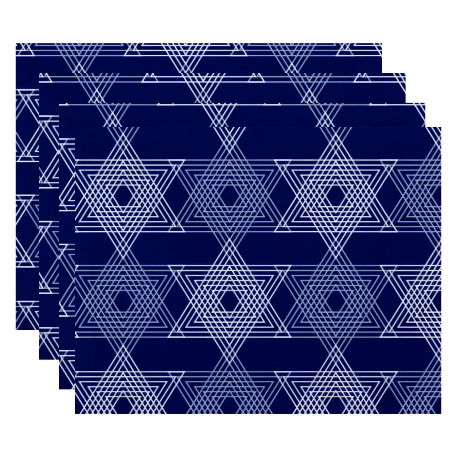 Simply Daisy 18" x 14" Star Light Geometric Print Placemats, Set of 4