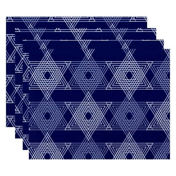 Simply Daisy 18" x 14" Star Light Geometric Print Placemats, Set of 4