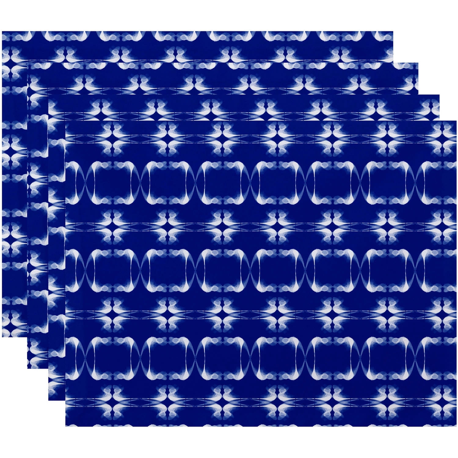 Simply Daisy 18" x 14" Summer Picnic Geometric Print Placemat, Set of 4