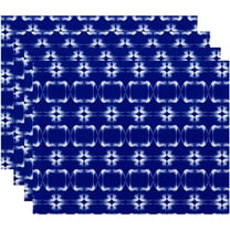 Simply Daisy 18" x 14" Summer Picnic Geometric Print Placemat, Set of 4