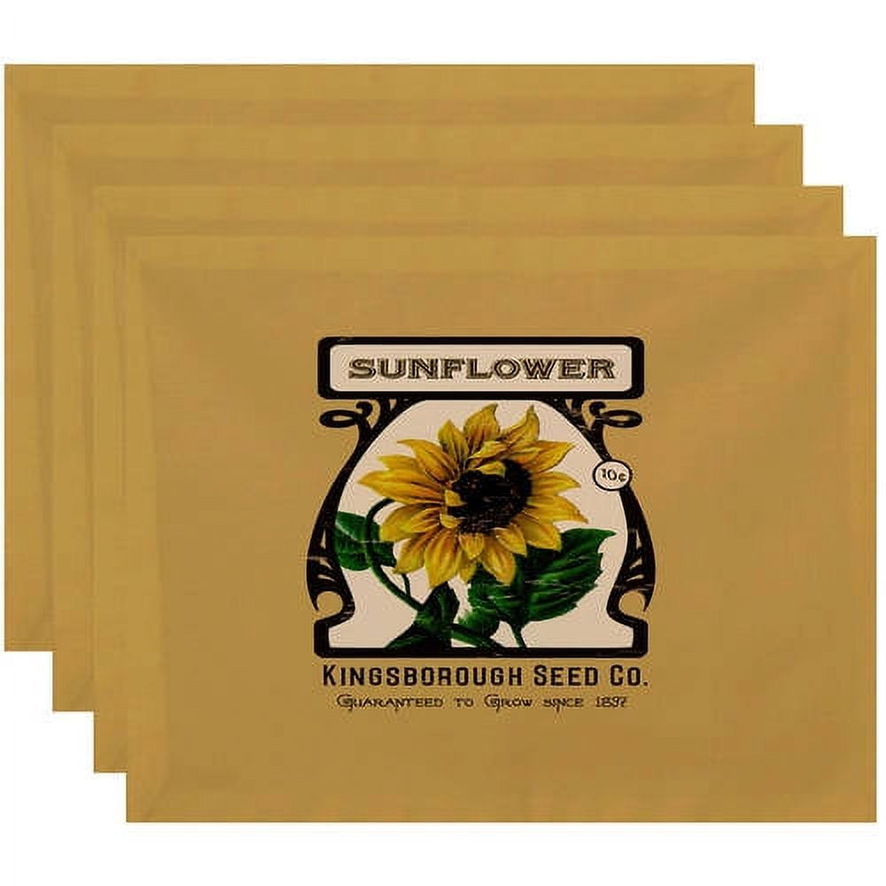 Simply Daisy 18" x 14" Sunflower Floral Print Placemats, Set of 4