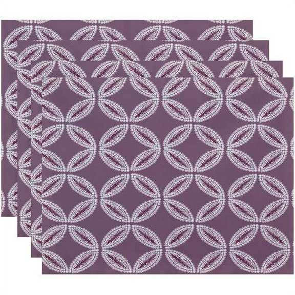 Simply Daisy 18" x 14" Tidepool Geometric Print Placemat, Set of 4