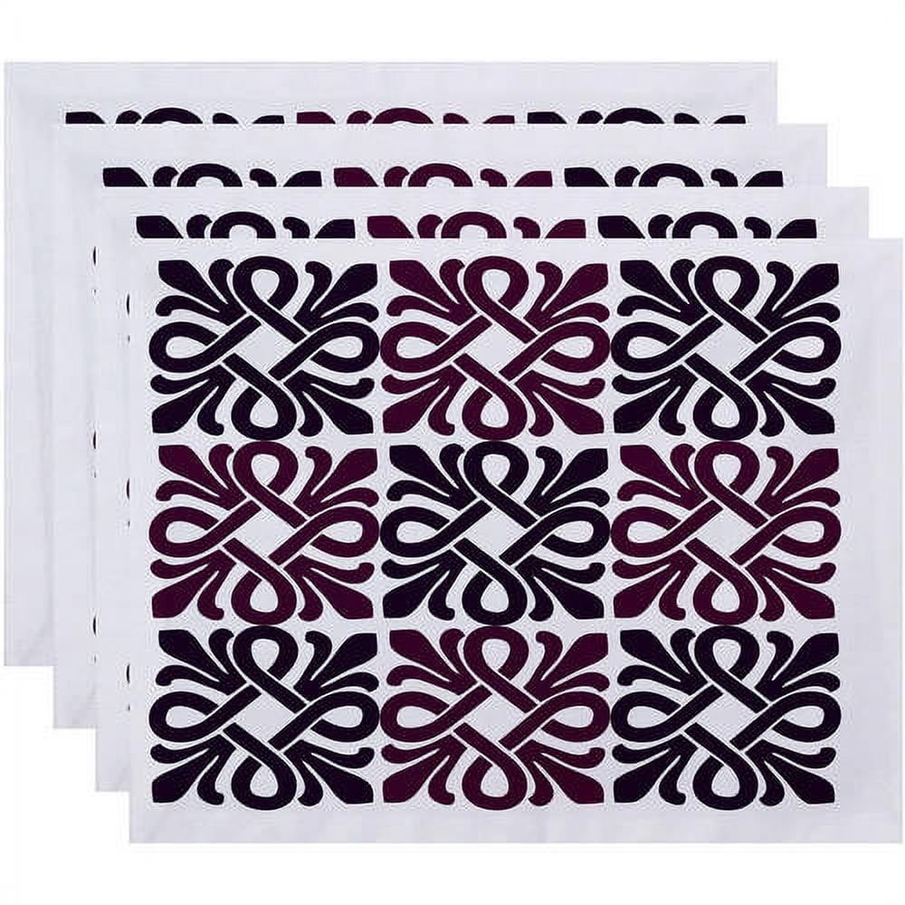 Simply Daisy 18" x 14" Tiki Square Geometric Print Placemat (Set of 4)